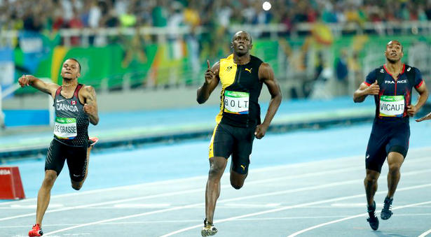 O jamaicano Usain Bolt é um dos mitos do esporte que fizeram história nos Jogos Olímpicos Rio 2016. Foto: Fernando Frazão/Agência Brasil.