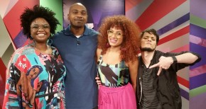 Ellen Oléria, MV Bill, Mel Gonçalves e Fefito no programa Estação Plural da TV Brasil