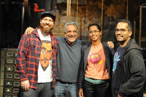 Marcelo Eco, Aderbal Freire-Filho, Panmela Castro e Tito no bate-papo sobre grafite