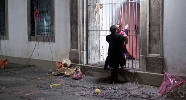 Cena do filme "O Bebê de Tarlatana Rosa" gravada no Paço Imperial no centro do Rio de Janeiro