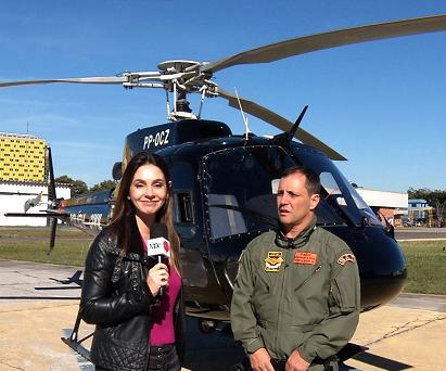 Letícia Bragaglia entrevista o pai cujo ambiente de trabalho é um helicóptero