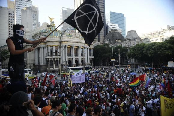 Manifestação popular no Rio de Janeiro. Foto: Fernando Frazão /  Agência Brasil.