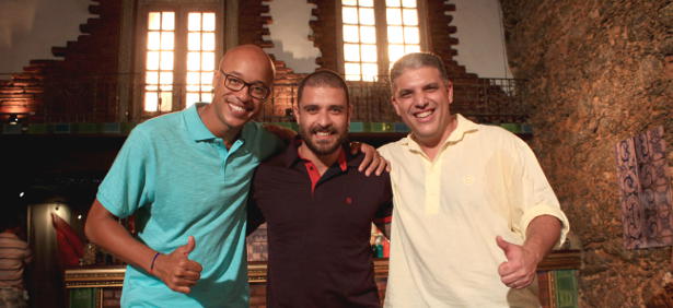 Da esq.: André Lara, Diogo Nogueira e Bruno Castro.
