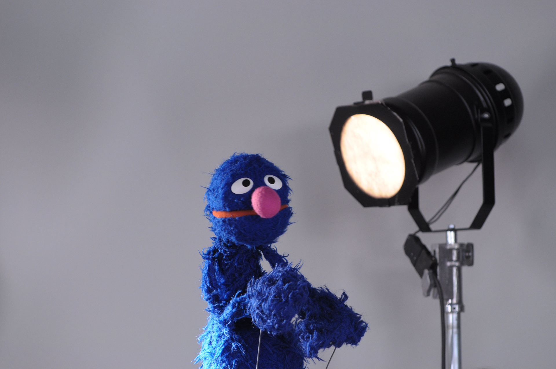 Grover num set de filmagem