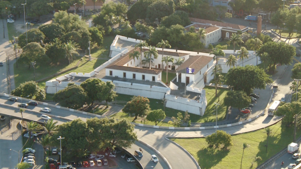 Vista aérea do prédio que abriga o Museu