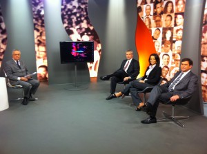 Luis Nassif com Marcos Marques, Tereza Nascimento e Mario Campolina