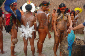A nova terra era habitada por índios, entre eles, os Tupinambás