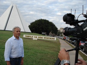 Os bastidores da gravação do programa no Templo da Boa Vontade