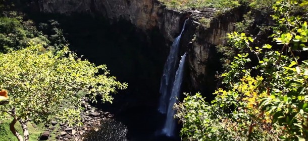 Cachoeira de 120 metros de altura, uma das atrações do parque