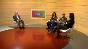 O apresentador Lalo Leal e os convidados do Ver TV dedicado ao chorinho