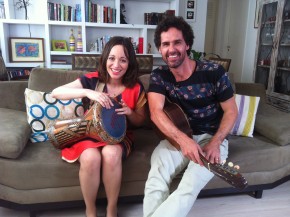 Liliane Reis e o músico Luis Carlinhos