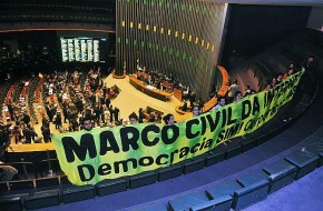 Manifestação em prol do Marco Civil da internet no Congresso Nacional. Foto: Gustavo Lima - Câmara dos Deputados