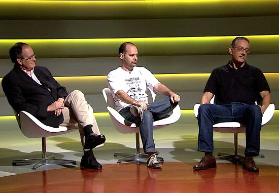Da esq.: Felix Sanchez, Pedro Elkman e Gilberto Maringoni